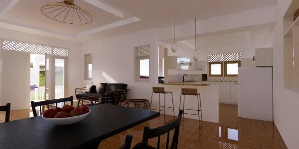 Sri lanka three bedroom house plan